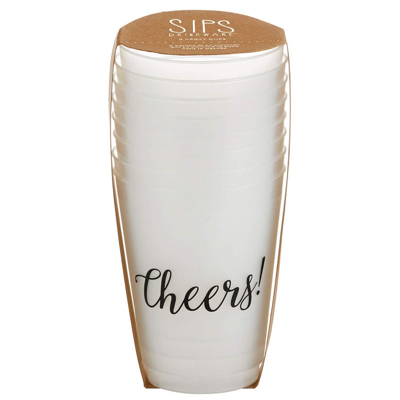 Santa Barbara Design Studio Wedding Party Cups 8-Count Reusable BPA-Free Plastic Frost Cups  16-Ounce  Cheers - Image 2