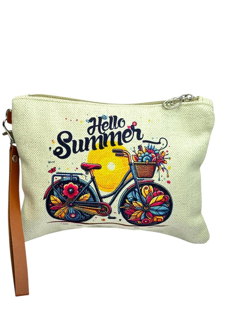 Summer bicycle print small handbag/purse.  - Image 1