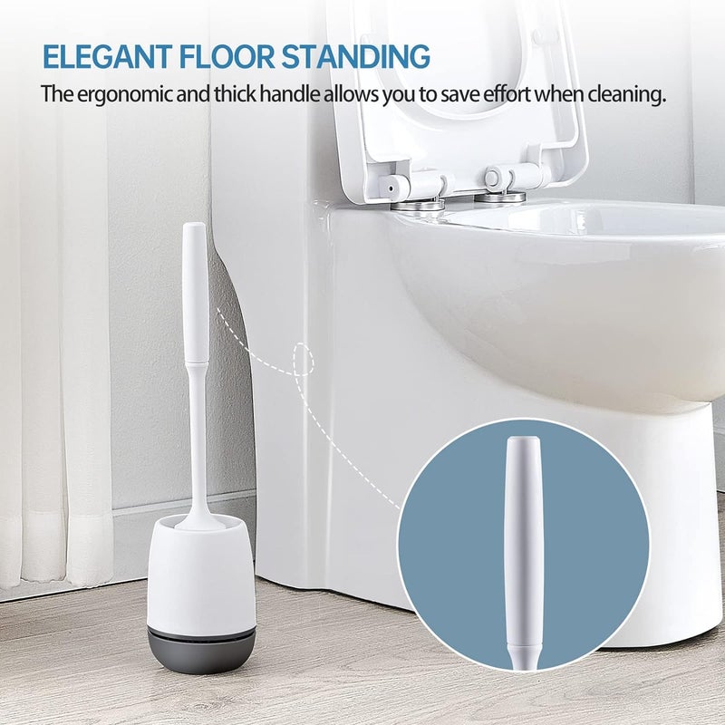 GNEY ABS Long Handle Decorative Pot Type Replaceable Head Plastic Toilet Cleaning Brush and Bowl Holder (Multicolour, G) - Image 5