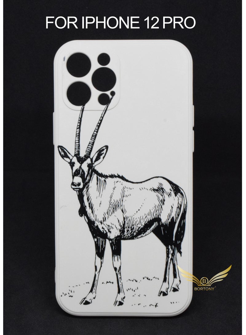 BORTONY iPhone 12 Pro Case 6.1 Inch Animal Design Liquid Soft Silicone Camera Protective Phone Cover with Inside Microfiber Lining - Image 1