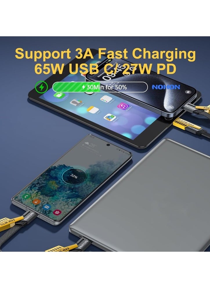 Generic 4 in 1 Cable Supports Fast Data Transfer Fast Turbo USB Multi-use Charging Cable: Fast with A/C to 65W Type + 27 PD Nylon Braided with Multiple Ports Compatible with iPhone, Android, Samsung Galaxy with Velcro Lock - Lightning Type C Cable Fast Charging 4 in 1 65W Charger Wire to Multi Type / A Port for iPhone iPad Samsung - Fast Charging Cable Compatible with iPhone 15 Pro Max, iPhone 14 Pro Max, Samsung Galaxy S24 Ultra, Oppo, Realme, Xiaomi and Infinix - Compatible with Models A16,A24,A25,A72,A55,A35 Note Categories - Multi Cable Type C to Type C - Type C to Lightning - Type C to Type A - Lightning to Type A - Supports Transferring Files, Photos and Data from One Phone to Another Type C to Type C (Multiple Colors )  - Image 4