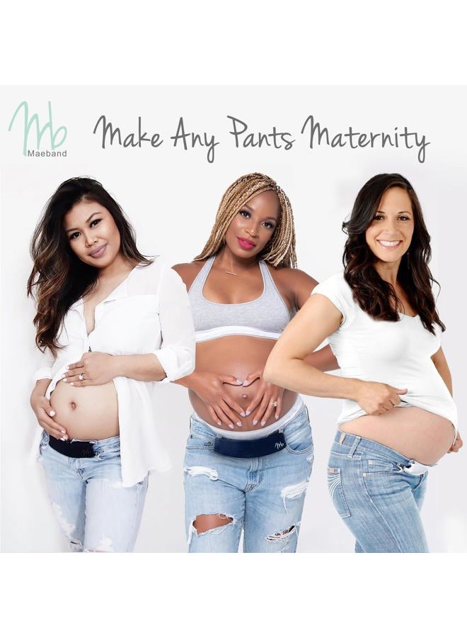 Maeband Maternity Belly Band | Pregnancy Belt, Waistband Extender, Pregnancy Clothes, Maternity Jeans, Royal Blue, M - Image 3