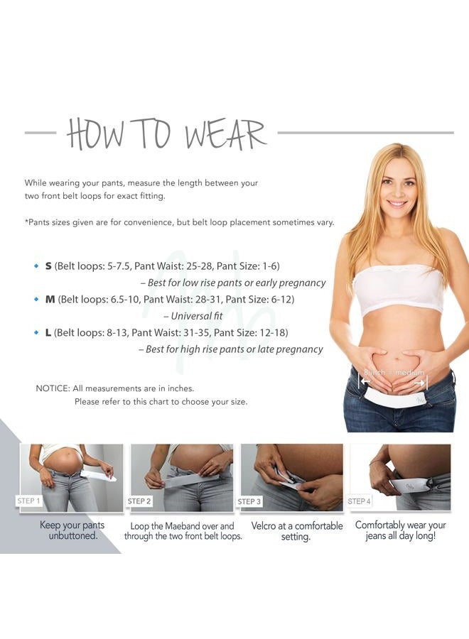 Maeband Maternity Belly Band | Pregnancy Belt, Waistband Extender, Pregnancy Clothes, Maternity Jeans, Royal Blue, M - Image 4