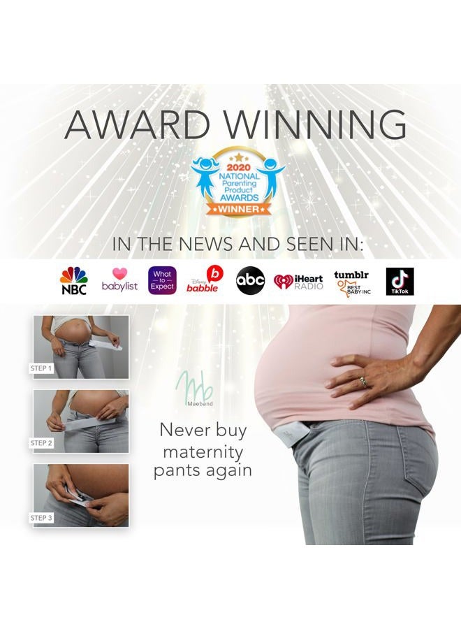 Maeband Maternity Belly Band | Pregnancy Belt, Waistband Extender, Pregnancy Clothes, Maternity Jeans, Royal Blue, M - Image 2