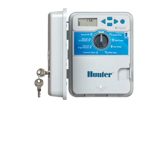 Hunter Industries Hunter XC 600 Hybrid Battery Powered Irrigation Controller 6 Zone Sprinkler Timer Indoor and Outdoor Use Waterproof Programmable Lawn and Garden Watering System - Image 1