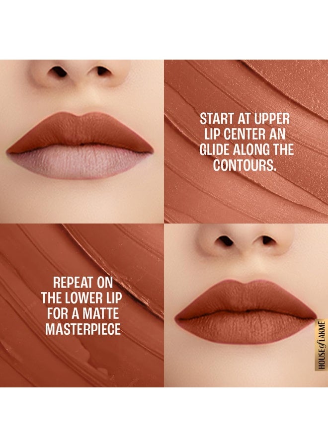 Lakme Powerplay Priming Matte Lipstick, Smooth Matte Finish, Lightweight Lipstick, Smudgeproof, Lasts 16hrs, Hydrates Lips, Caramel Latte, 3.6g - Image 5