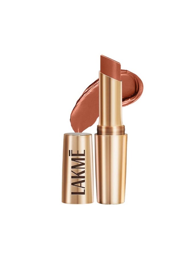 Lakme Powerplay Priming Matte Lipstick, Smooth Matte Finish, Lightweight Lipstick, Smudgeproof, Lasts 16hrs, Hydrates Lips, Caramel Latte, 3.6g - Image 1