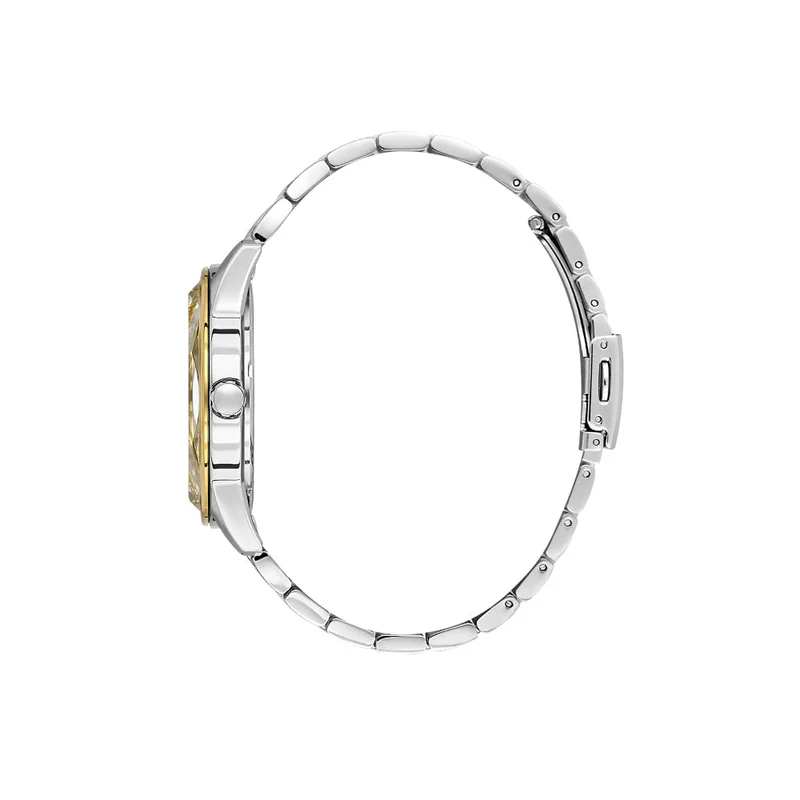 DANIEL KLEIN Men's Stainless Steel Silver and Gold Alloy Case Analog Silver Round Sunray Dial Japanese Quartz Premium 50 Meters Water Resistant