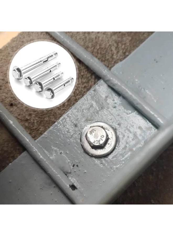Expansion Bolts 4Pcs Stainless Steel Hex Screws Sleeve, Heavy Duty Fixing Anchors bolts Nuts for Concrete、Wall Fixings - Image 3