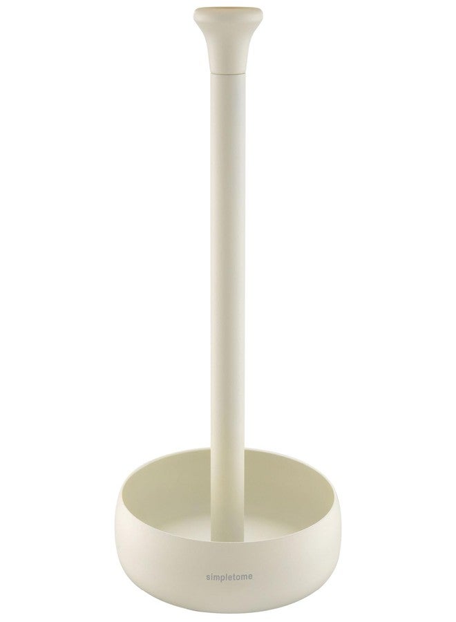 simpletome Paper Towel Holder Countertop Keep It Rolled Up Weighted Base (Matt Cream) - Image 1
