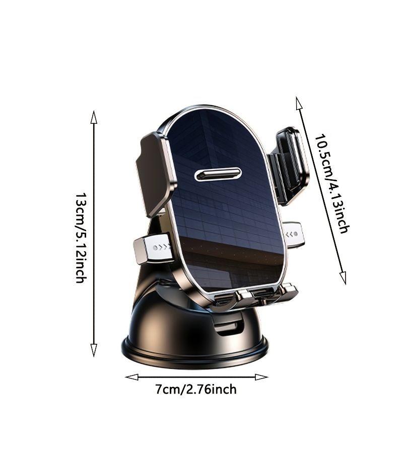 Vacuum Suction Cup Car Phone Mount 360 Degree Rotating Adjustable Horizontal And Vertical Positioning Strong Holder For All Smartphones Black - Image 3