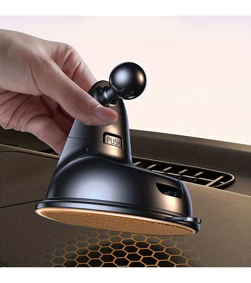 Vacuum Suction Cup Car Phone Mount 360 Degree Rotating Adjustable Horizontal And Vertical Positioning Strong Holder For All Smartphones Black - Image 1