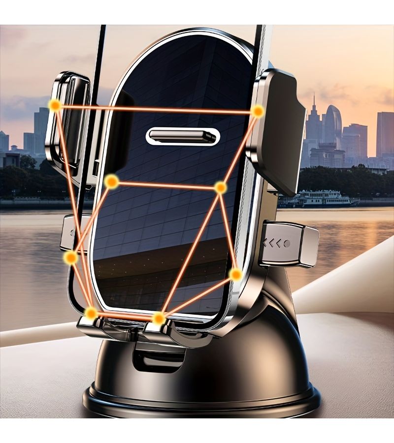 Vacuum Suction Cup Car Phone Mount 360 Degree Rotating Adjustable Horizontal And Vertical Positioning Strong Holder For All Smartphones Black - Image 2