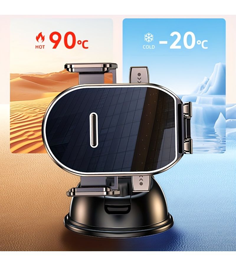 Vacuum Suction Cup Car Phone Mount 360 Degree Rotating Adjustable Horizontal And Vertical Positioning Strong Holder For All Smartphones Black - Image 5