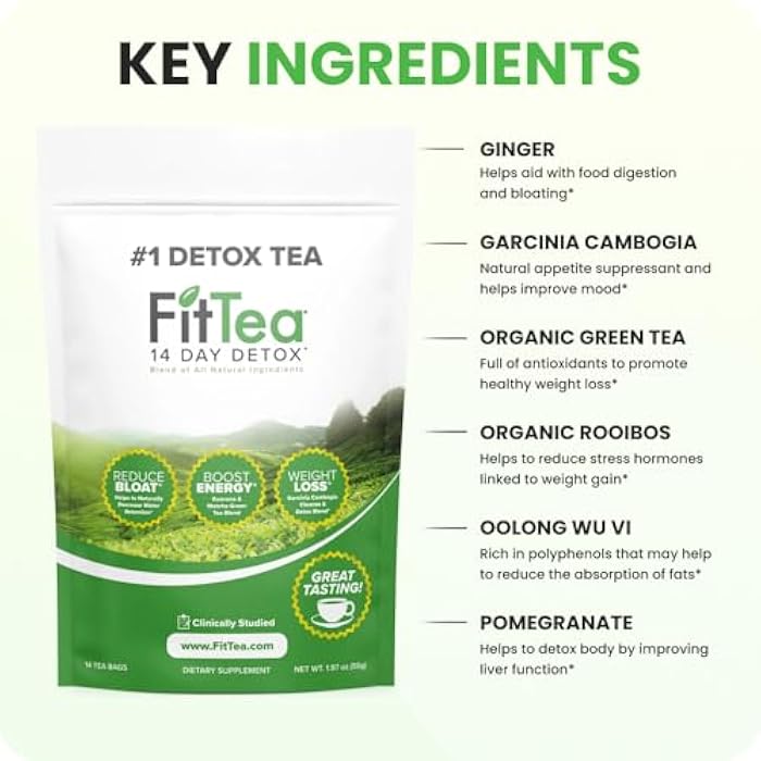 FitTea The Original 14 Day Detox Tea for Weight Loss and Belly Fat - Detox Cleanse Weight Loss Tea for Women and Men - Clinically Tested Slim Tea Detox Drink - Image 2