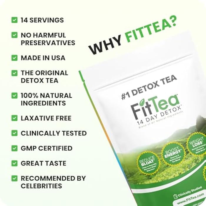 FitTea The Original 14 Day Detox Tea for Weight Loss and Belly Fat - Detox Cleanse Weight Loss Tea for Women and Men - Clinically Tested Slim Tea Detox Drink - Image 3