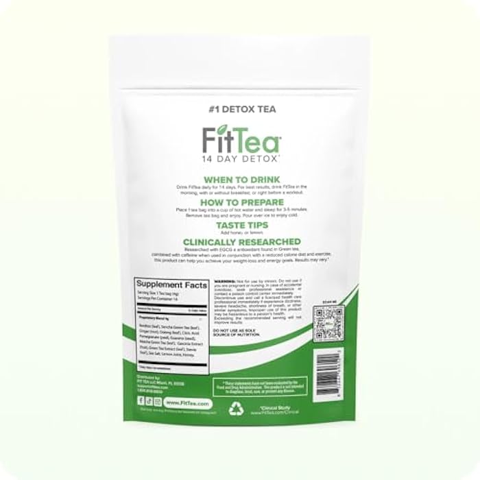FitTea The Original 14 Day Detox Tea for Weight Loss and Belly Fat - Detox Cleanse Weight Loss Tea for Women and Men - Clinically Tested Slim Tea Detox Drink - Image 5