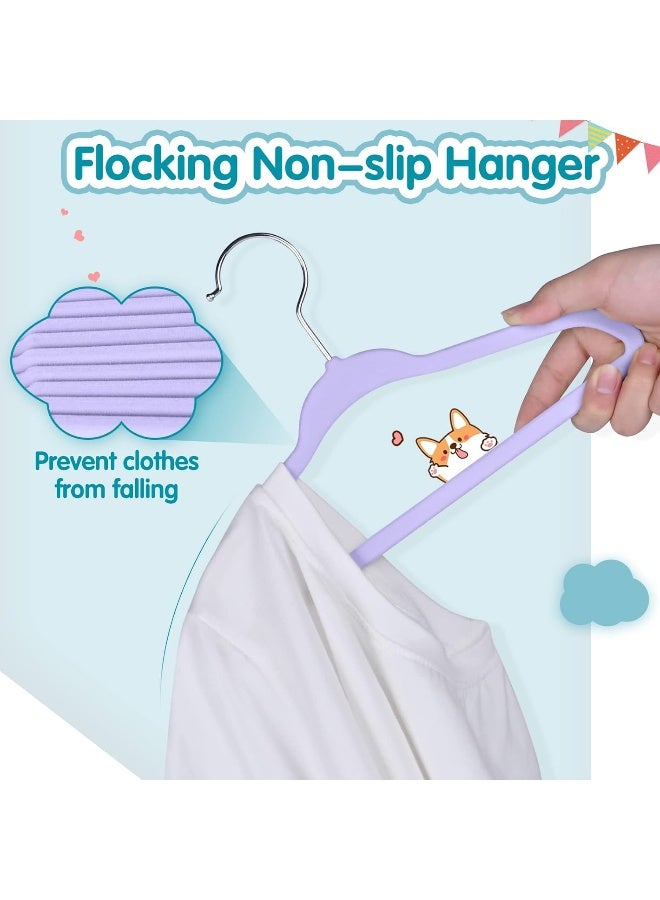 Red Dot Gift Red Dot Gift Pack of 50 Velvet Kids Hangers - Premium Childrens Hangers 14 Inch for Closet, Ultra Thin Cute Hangers Kids Clothes Hanger, Non Slip Kids Felt Hangers for Kids Clothes - Image 3