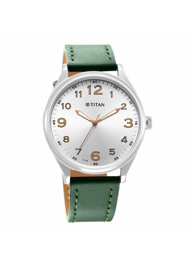 TITAN ساعة يد للرجال 1802SL20 - علبة معدنية مصقولة، قرص عصري، حزام قابل للتعديل، أسلوب تنفيذي - Image 2