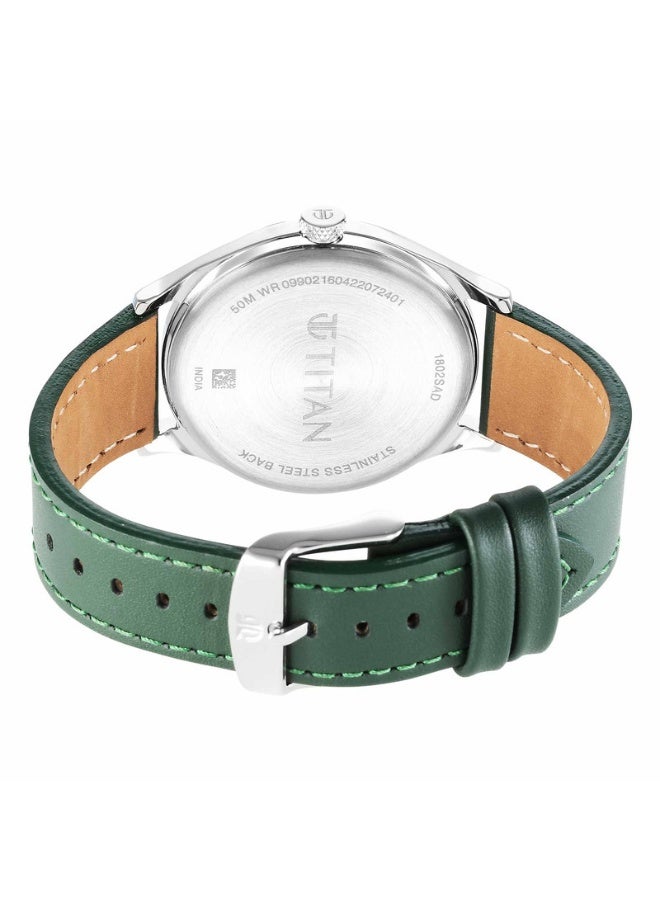 TITAN ساعة يد للرجال 1802SL20 - علبة معدنية مصقولة، قرص عصري، حزام قابل للتعديل، أسلوب تنفيذي - Image 5