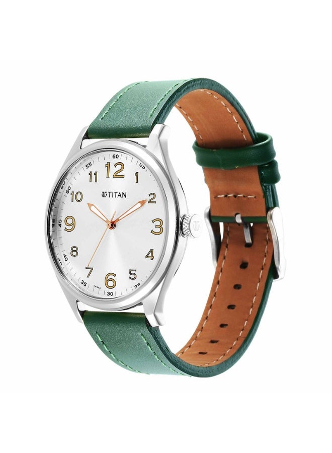 TITAN ساعة يد للرجال 1802SL20 - علبة معدنية مصقولة، قرص عصري، حزام قابل للتعديل، أسلوب تنفيذي - Image 3