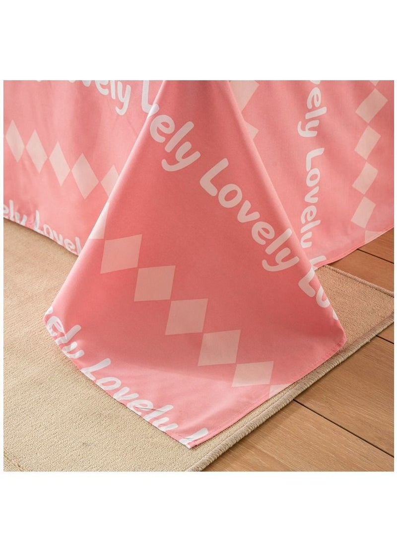 Duvet Cover Set of 4 Bedding Set,4-Piece Cartoon Text