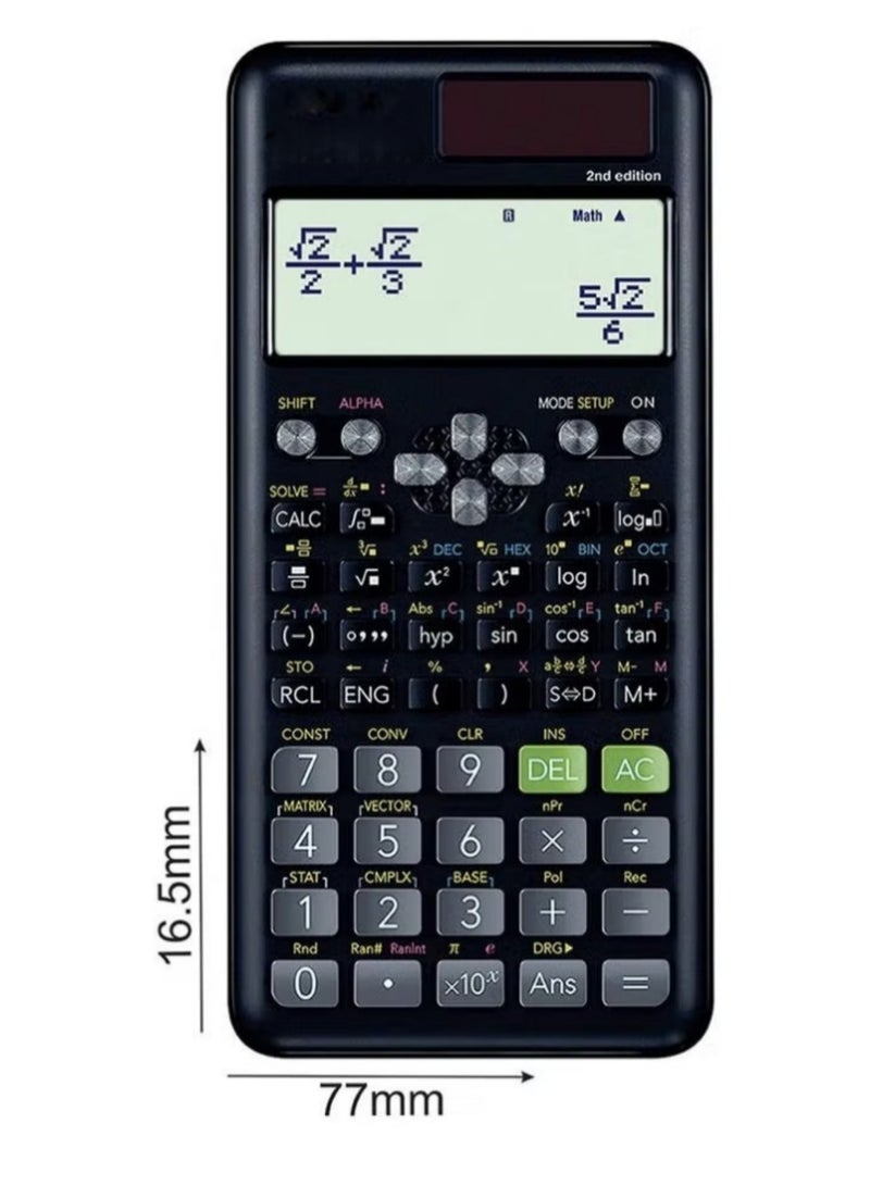 الآلة الحاسبة العلمية Fx-991Es Plus الإصدار الثاني باللون الأسود - Image 2