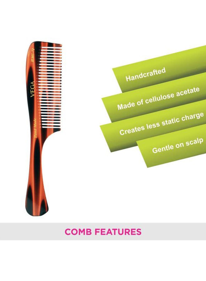 NIBEMINENT Tortoise Shell Grooming Comb Red/Black 12.5x6cm - Image 3