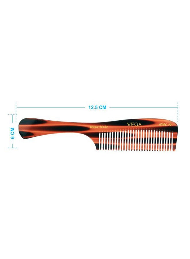 NIBEMINENT Tortoise Shell Grooming Comb Red/Black 12.5x6cm - Image 2