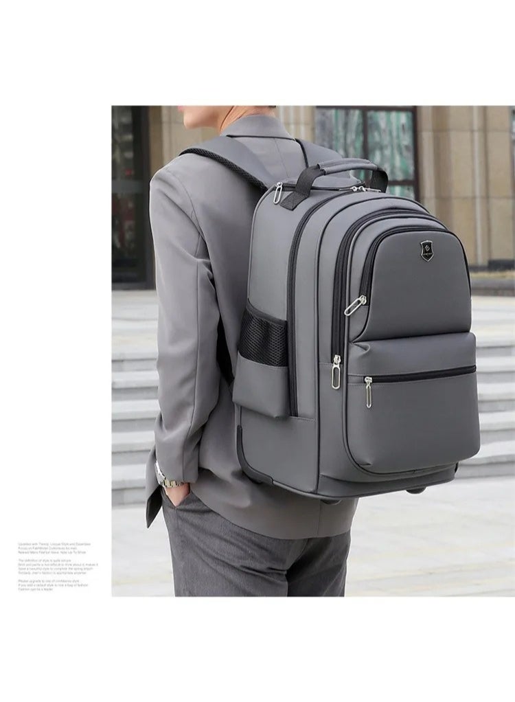 Rolling Travel Backpack with Retractable Handle â€“ 18 Inch Wheeled Business & School Laptop Bag for Men and Women, Multi-Compartment, Waterproof & Convertible Design - Image 3