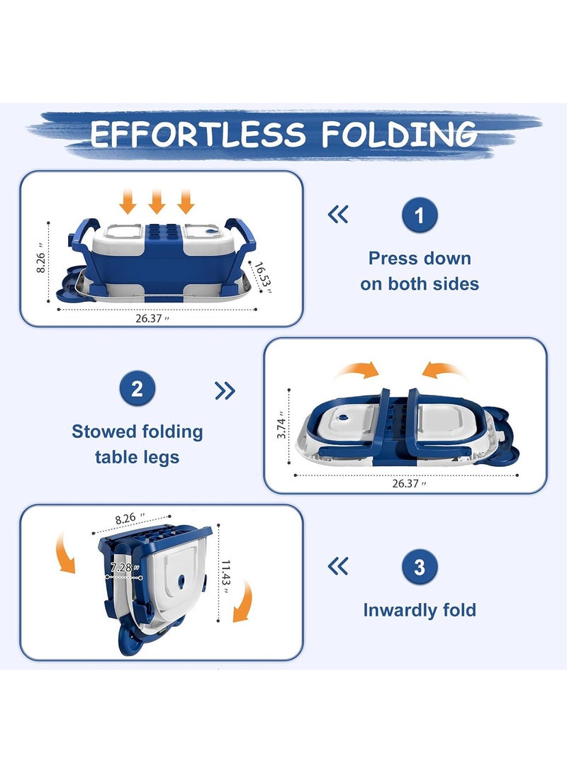 ليموس حوض استحمام للأطفال مزود بميزان حرارة وفتحة تصريف للأطفال حديثي الولادة حتى عمر 37 شهرًا - Image 4