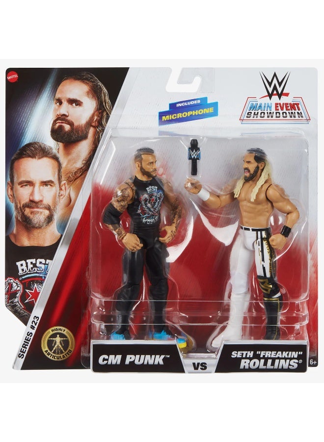 WWE Main Event Showdown CM Punk VS Seth Freakin Rollins 2-Pack JGD64 - Image 1