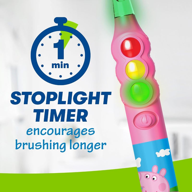 Firefly Ready Go Brush Peppa Pig Light Up Timer Toothbrush with Premium Soft Bristles - Image 4