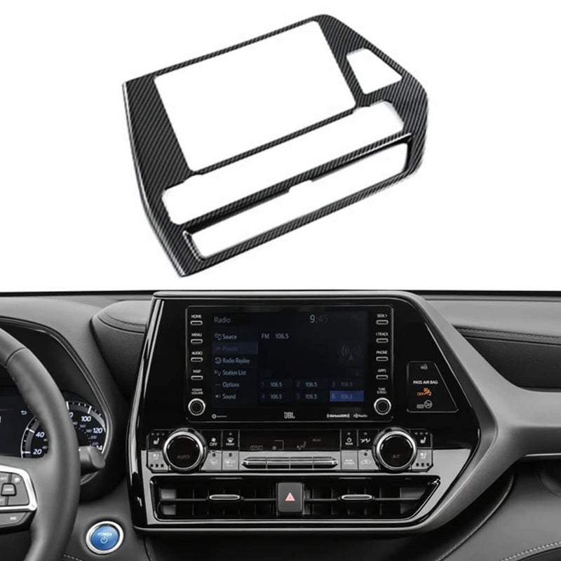 LEXLEY Carbon fiber Style Navigation Panel Screen Air Conditioning Vents Trim Interior Accessories Center Control Trim Cover For Toyota 20202025 Highlander XLE LE L XSENot Fit Limited Platinum