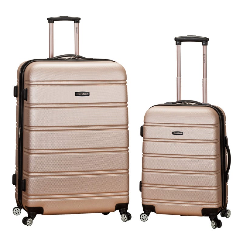 Rockland Melbourne Hardside Expandable Spinner Wheel Luggage Champagne 2 Piece 2028