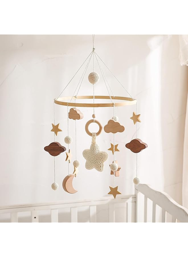 Baby Mobile For Crib Baby Crib Mobile For Boys Girls Nursery Mobile Baby Mobile For Nursery Decor Bedroom Hanging Gender Neutral Baby Gift Crochet Crib Mobile