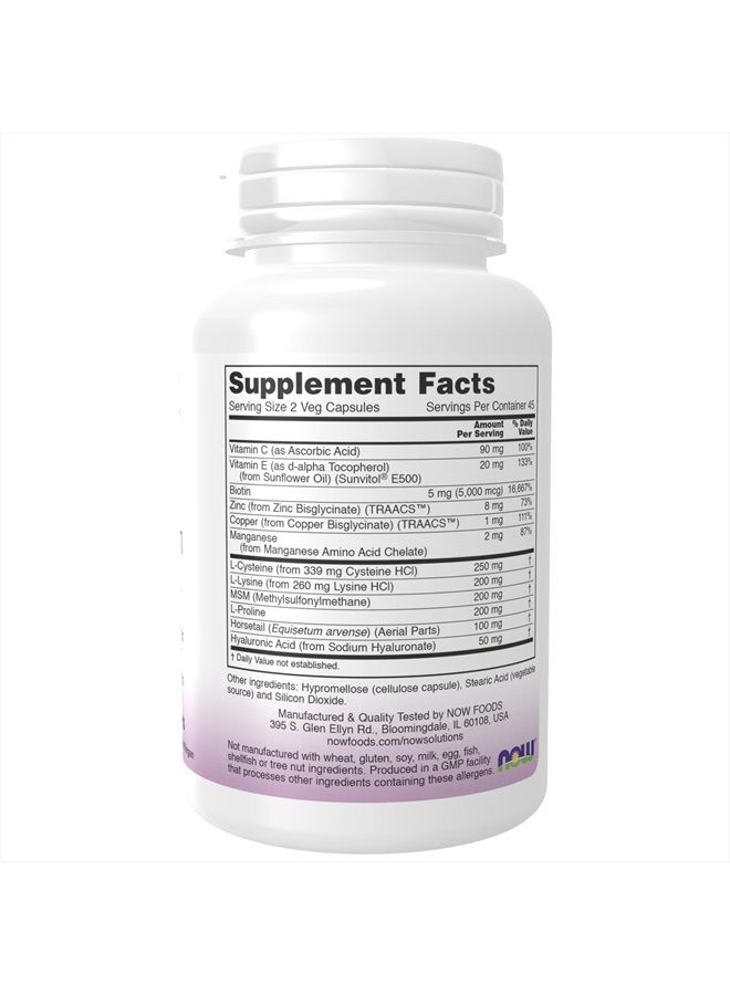 now Solutions, Vegan Hair, Skin & Nails, Nutritional Support with 5,000 mcg Biotin, 90 Veg Capsules  - Image 2