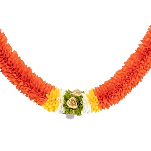 Daedal crafters Mini Thoma Doorway Flower Toran for Main Door Entrance, Reusable Thoran for Mandir & Living Room Décor, Bandarwal for Festival Decoration, Flower Hanging for Home Décor (42x60 inch) - Image 4