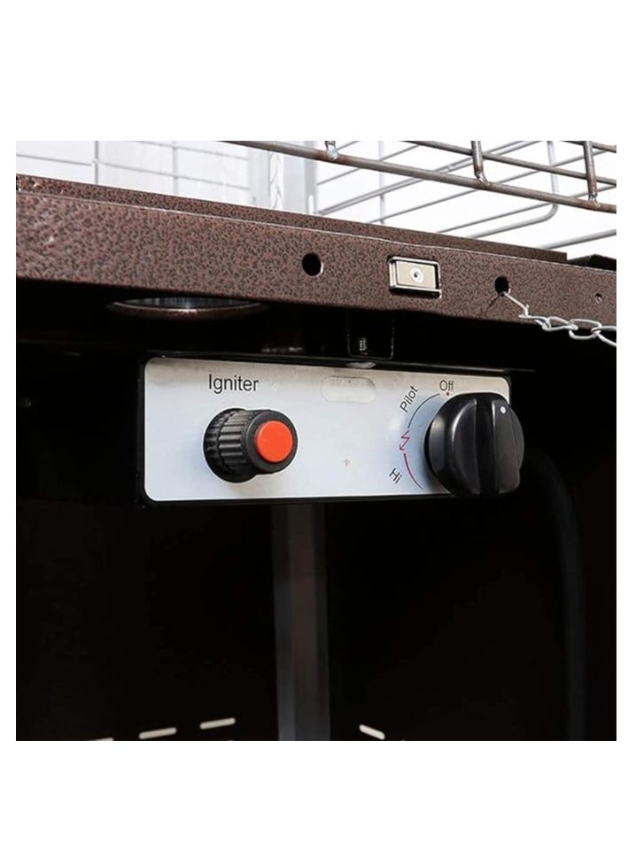 Outdoor Patio Gas Heater  13KW Pyramid Flame Heater  Quartz Glass Tube Real Flame Display  Adjustable Heat | With Wheels Ideal for Garden, Terrace & Camping - Image 3