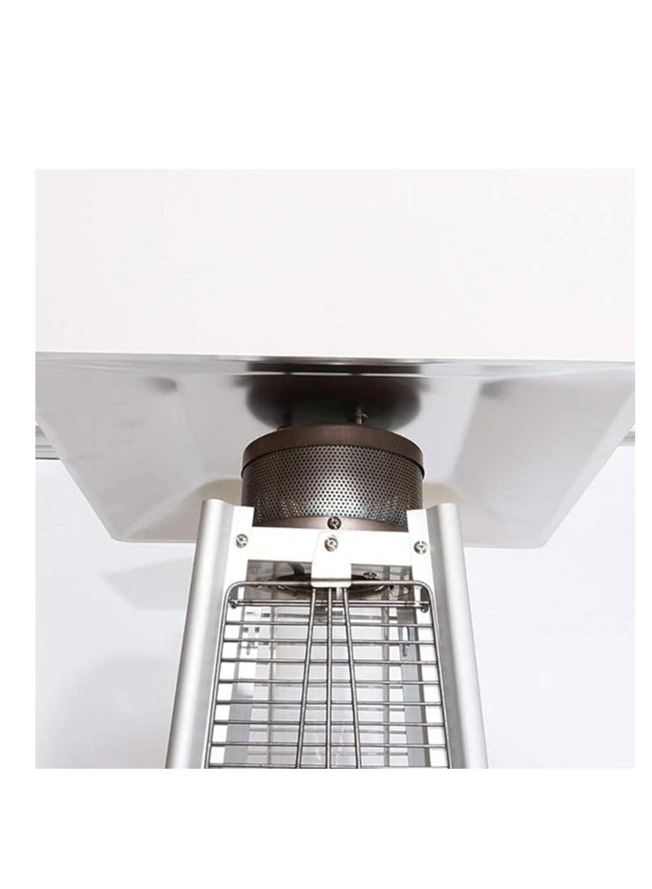Outdoor Patio Gas Heater  13KW Pyramid Flame Heater  Quartz Glass Tube Real Flame Display  Adjustable Heat | With Wheels Ideal for Garden, Terrace & Camping - Image 4