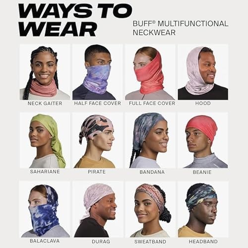 BUFF CoolNet UV Neck Gaiter – Solid Colors, UPF 50 Sun Protection, Breathable Cooling Face Mask & Headwear, 12+ Ways to Wear, Quick Dry, Polygiene & HeiQ Fresh Tech, Recycled Polyester, Black, Adult Size - Image 5