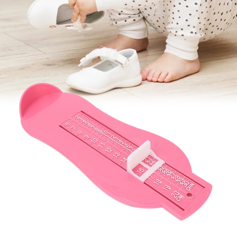 Baby Shoe Sizer: Pink ABS Material - Fixed Heel Position & Smooth Polished Surface Kids Foot Ruler for Baby Foot Measurement At Home - Image 2
