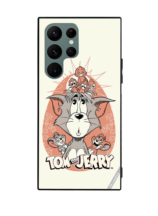 VR CREATIVE Protective Case Cover For Samsung Galaxy S22 Ultra 5G Tom And Jerry Design Multicolour - Image 1