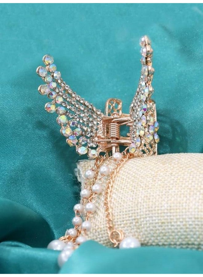 VRCT Women Embellished Butterfly Wing Hair Claw Clip - Image 4