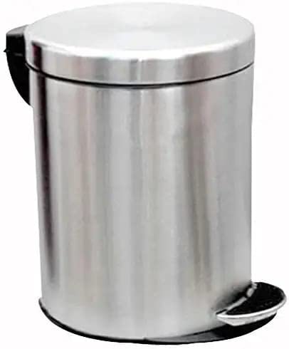 Ak International Stainless Steel Dustbin for BathroomSteel Pedal Dustbin 7 X 11 5LCar DustbinWaste BinOffice Dustbin with Lid Bucketoffice and home or otudoor and indoor uses  - Image 1