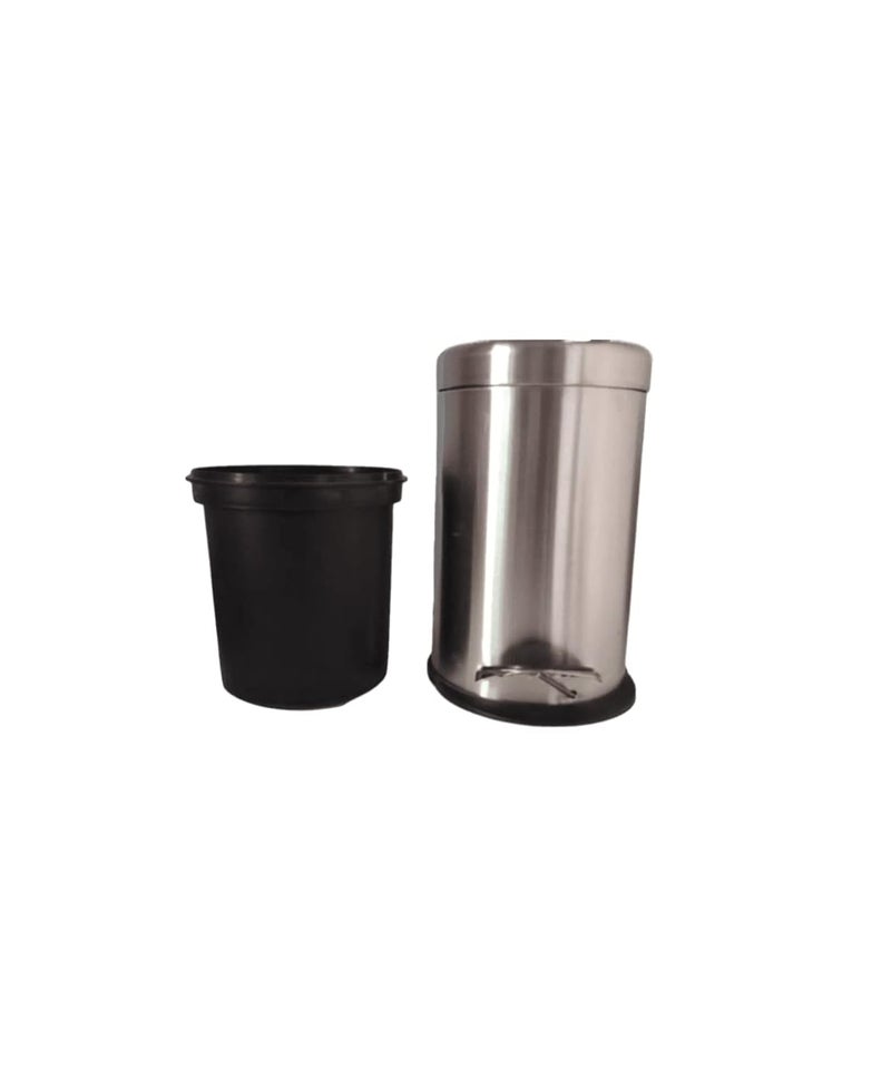 Ak International Stainless Steel Dustbin for BathroomSteel Pedal Dustbin 7 X 11 5LCar DustbinWaste BinOffice Dustbin with Lid Bucketoffice and home or otudoor and indoor uses  - Image 4