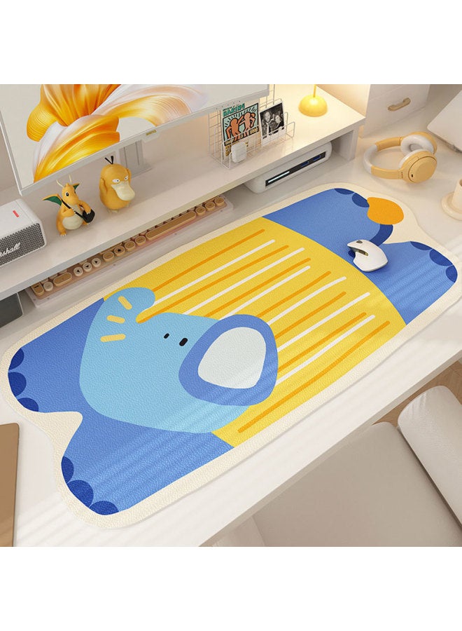 Cartoon Special-Shaped Non-Slip Mouse Pad Home Oversized Office Desk Pad Student Dormitory Cute Wear-Resistant Computer Keyboard Pad-Color:60*90cm [upgraded Mouse Pad-anti-slip And Comfortable]-Pattern:Blue Hippopotamus  - Image 1