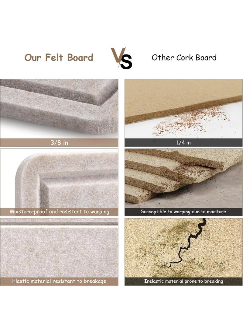 PAPERSAY Bulletin Board, Collapsible Large Felt Bulletin Board, Photo Wall, 60 x 120cm Wall Decoration Pin Board, Collapsible Photo Board Bulletin Board, Self-Adhesive Sight Board Mood Board with Rose Nails in a Box/Pattern (Light Khaki) - Image 3