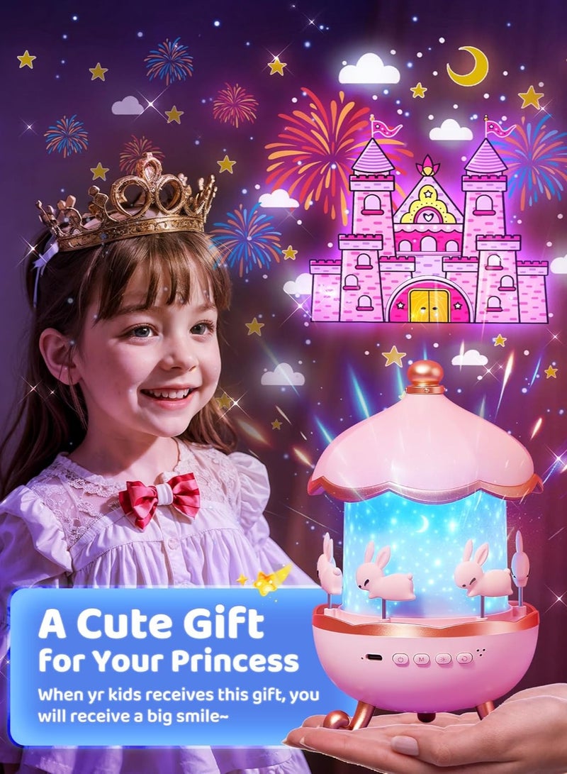 JAJEEK Star Projector for Kids – 21 Colors + 15 Movies + 360° Rotating Night Light with 10 Lullabies, Rechargeable Projector with Remote Control, Perfect Birthday Gift for Girls Ages 2-9, Kids Room Decor  - Image 2