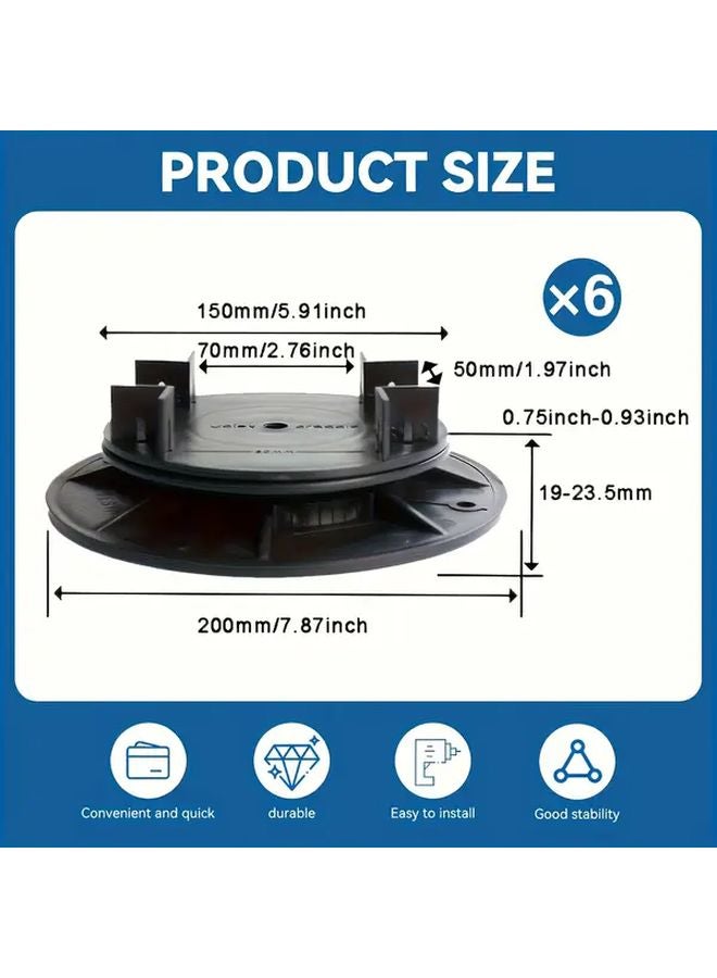 U6 19 23.5 مم نظام دعم بلاط الأرضيات لأساس رصف الشرفة والتراس - Image 1